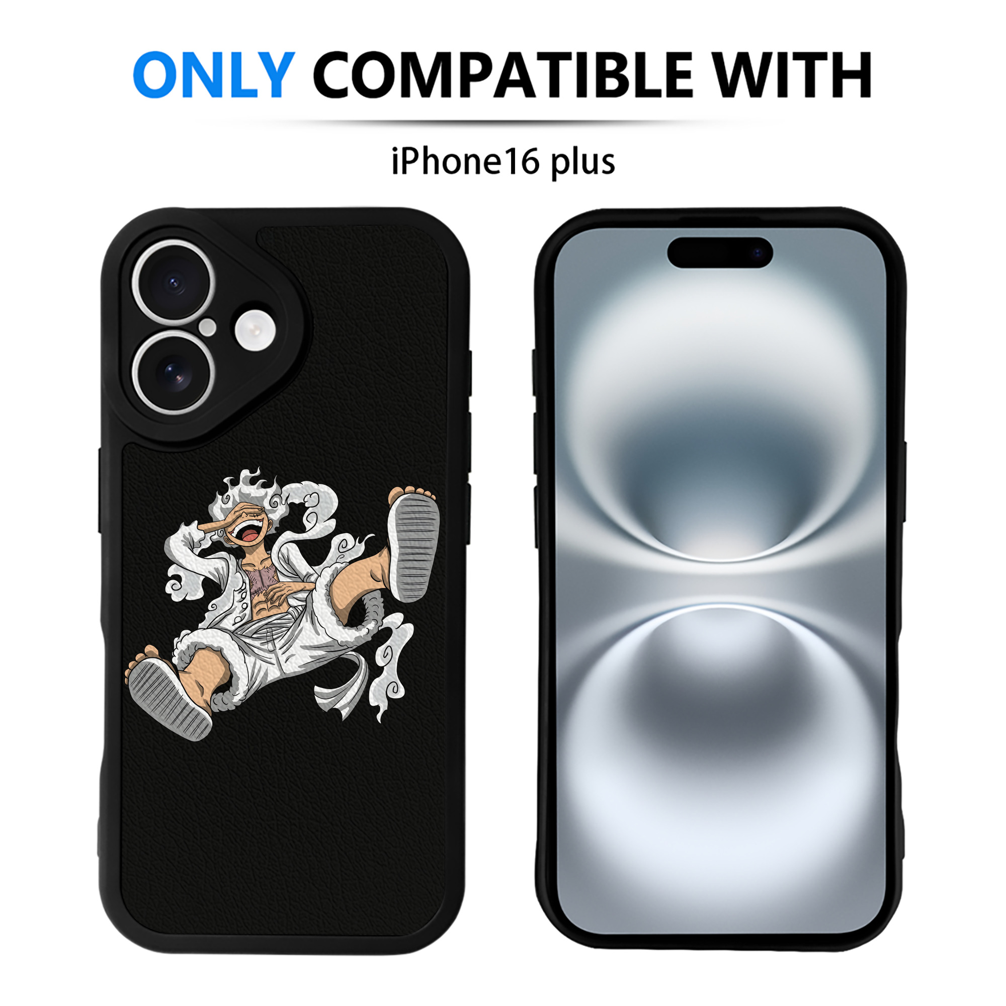 （画像用） ワンピース モンキー・D・ルフィ ONE PIECE Monkey D. Luffy 【iPhone 16シリーズ対応】シリコンスマホケース（レザー調） 材質：シリコン